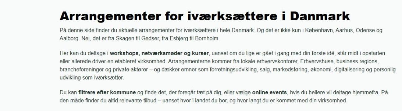Iv&aelig;rks&aelig;tter events i hele landet